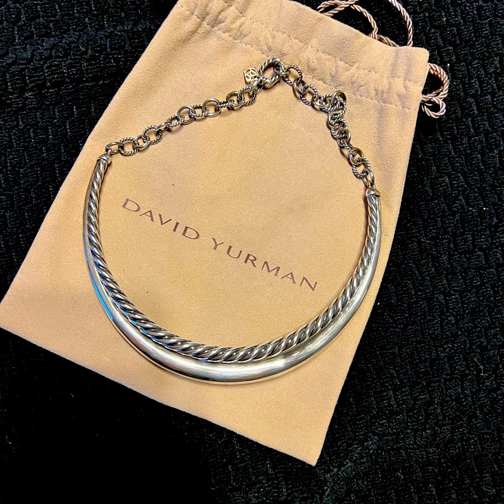 David Yurman Pure Form Collar Necklace with Sculpted Cable